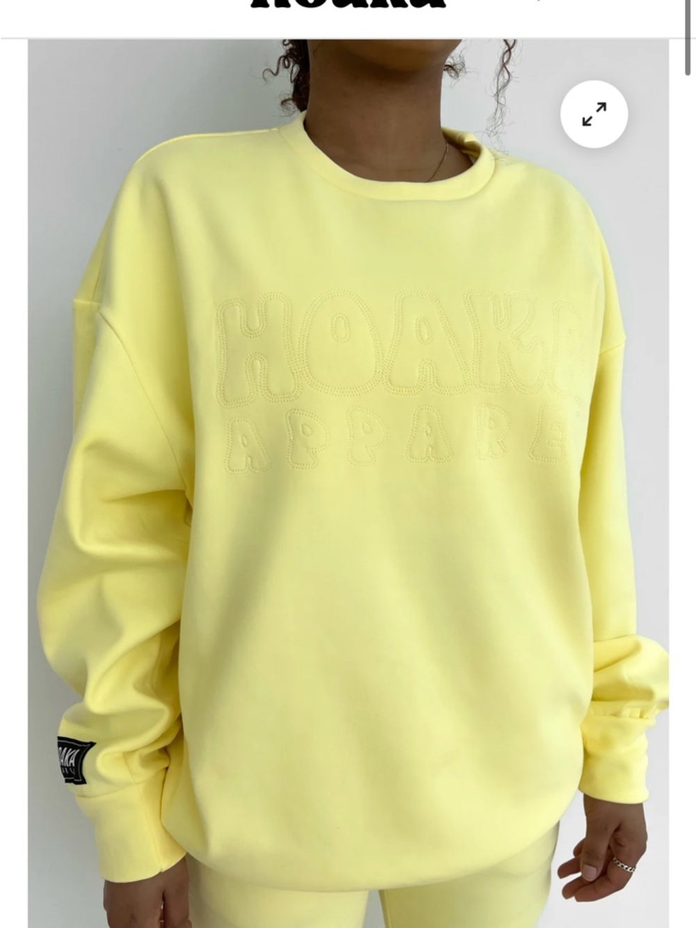 HOAKA Apparel Women's Yellow Embossed Crewneck Sweatshirt and joggers